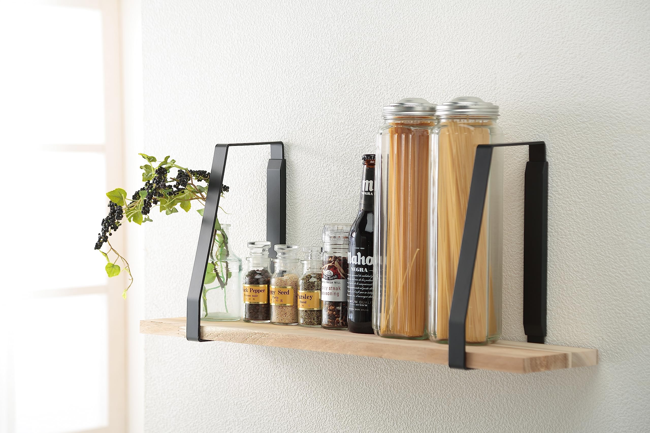 Amazon｜ウォールシェルフ Beam(TypeB）アカシア材棚板セット